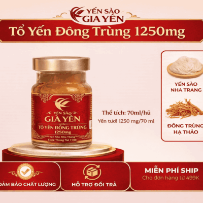 Yến Chưng Đông Trùng 1250mg Tổ Yến
