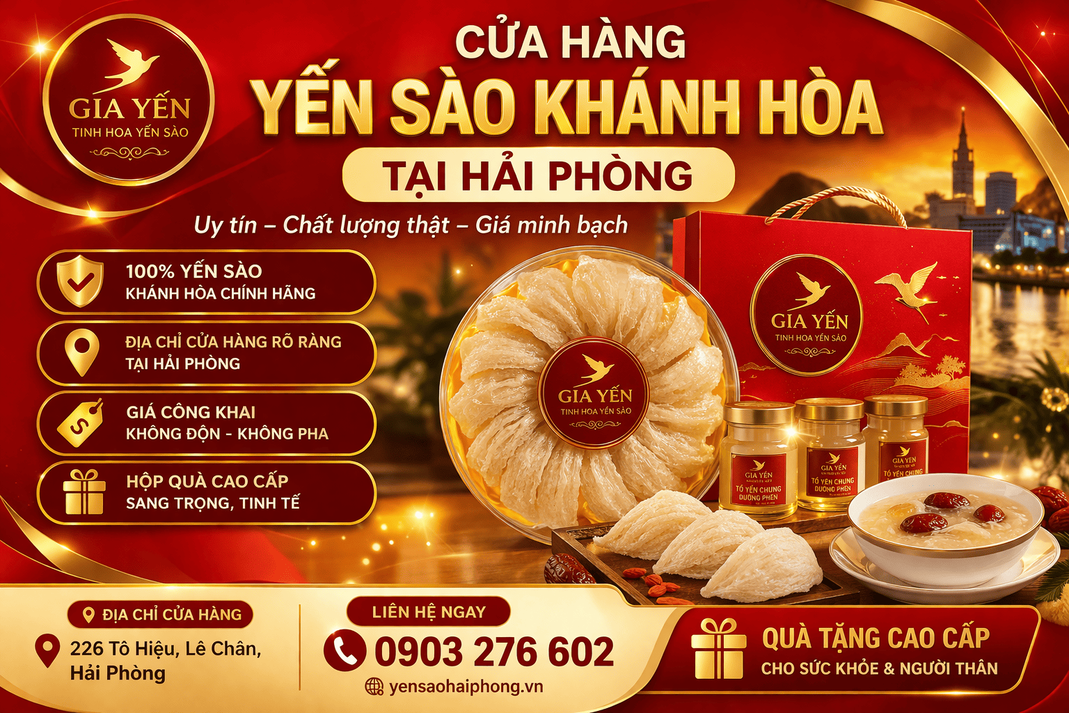 Cửa Hàng Yến Sào Khánh Hòa Tại Hải Phòng – Địa Chỉ Uy Tín, Giá Minh Bạch, Chất Lượng Thật