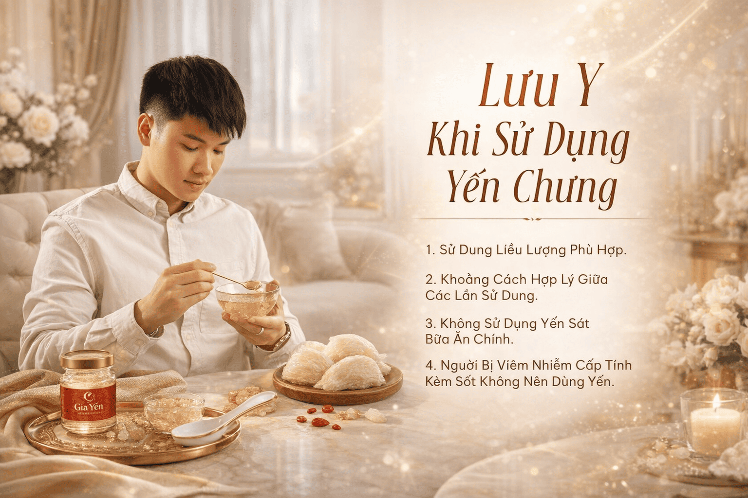 Lưu ý khi sử dụng yến sào