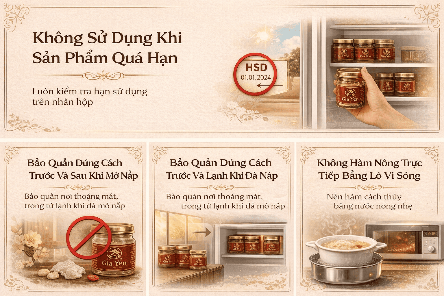 Những lưu ý khi sử dụng yến chưng sẵn đóng hũ