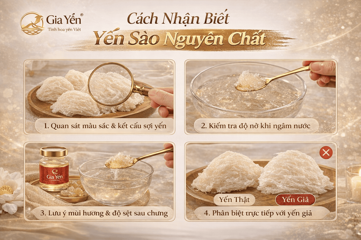 Cách Nhận Biết Yến Sào Nguyên Chất 