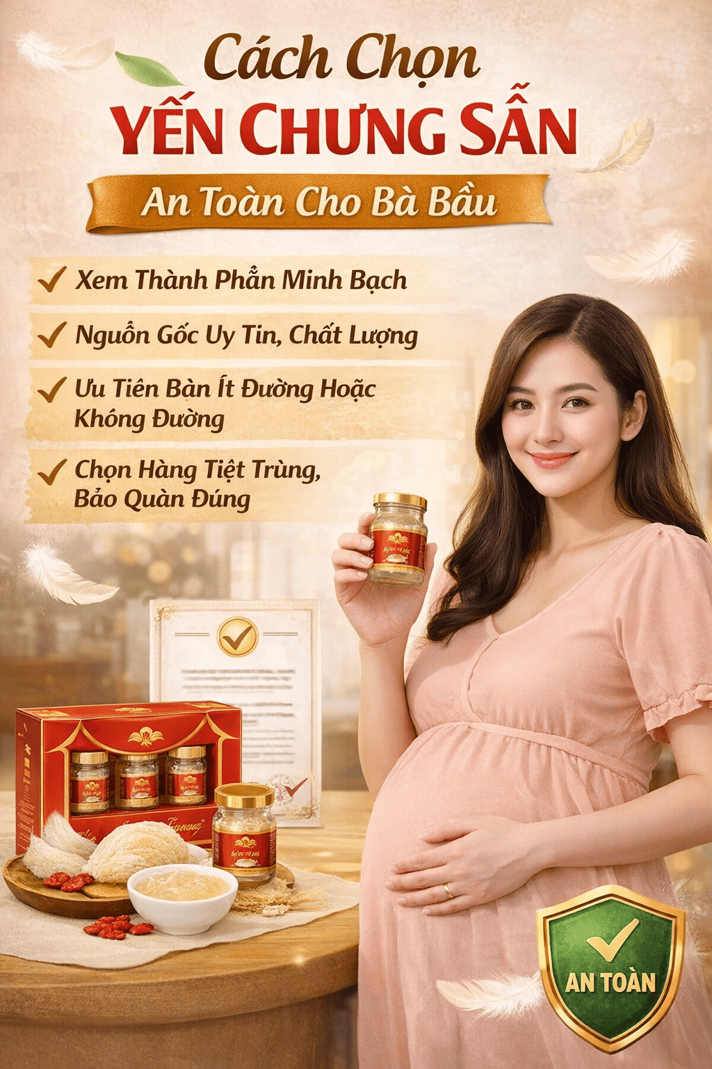 Cách chọn yến chưng sẵn cho bà bầu