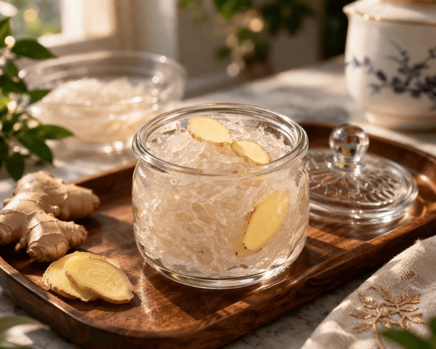 Cho yến vào hũ chưng cùng lượng nước vừa đủ